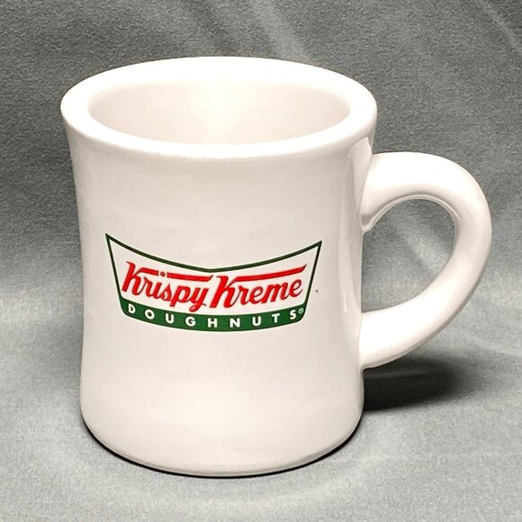 Vintage Krispy Kreme Doughnuts Restaurant White Ceramic Coffee Mug 9oz - Picture 1 of 13